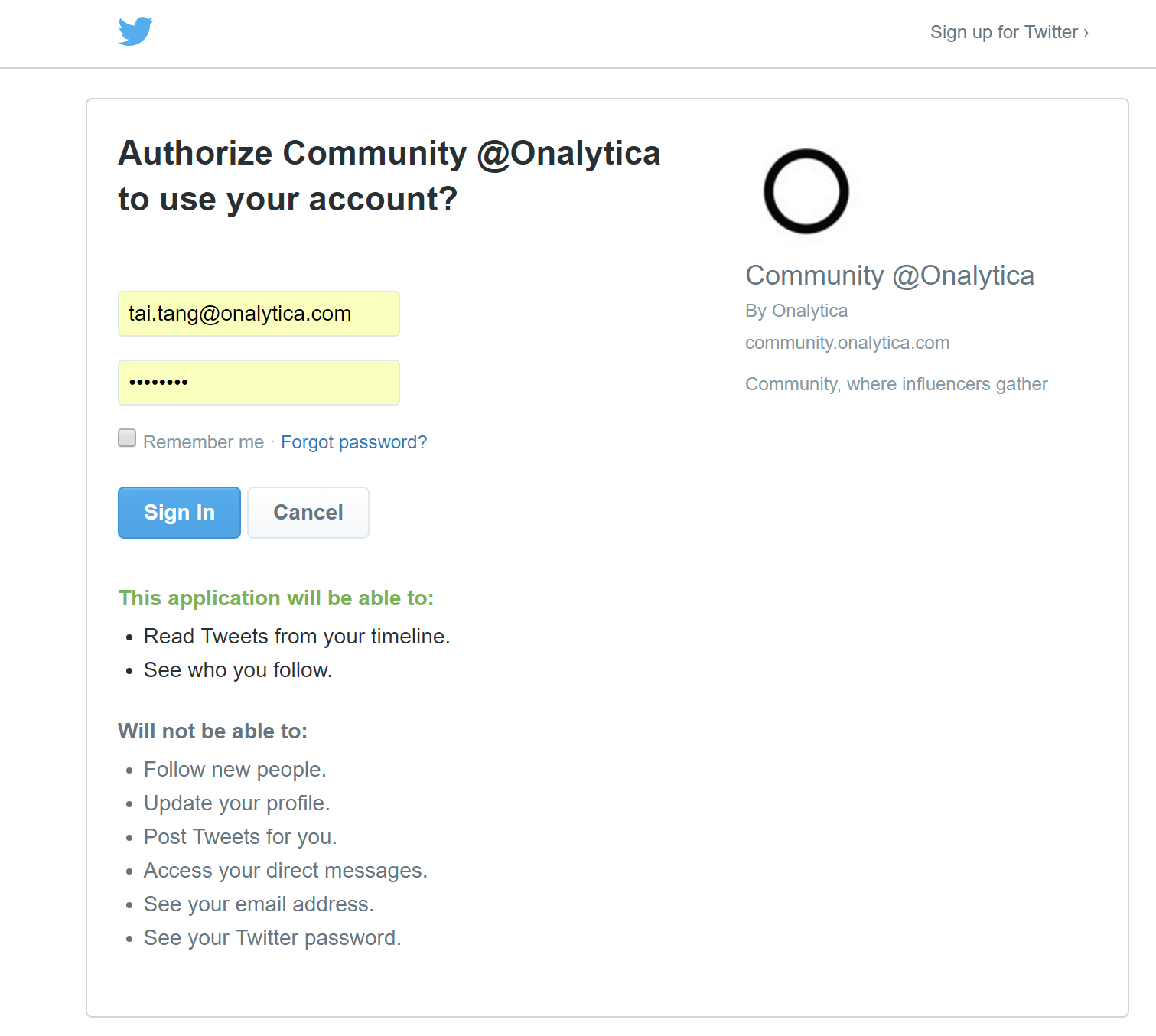 Twitter OAuth