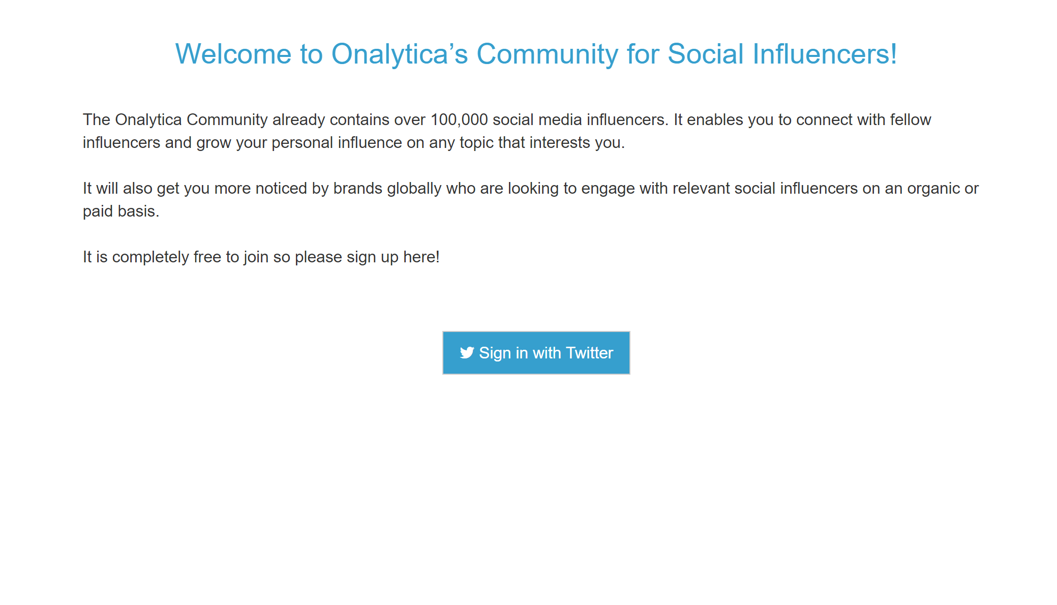 Onalytica Influencer Portal